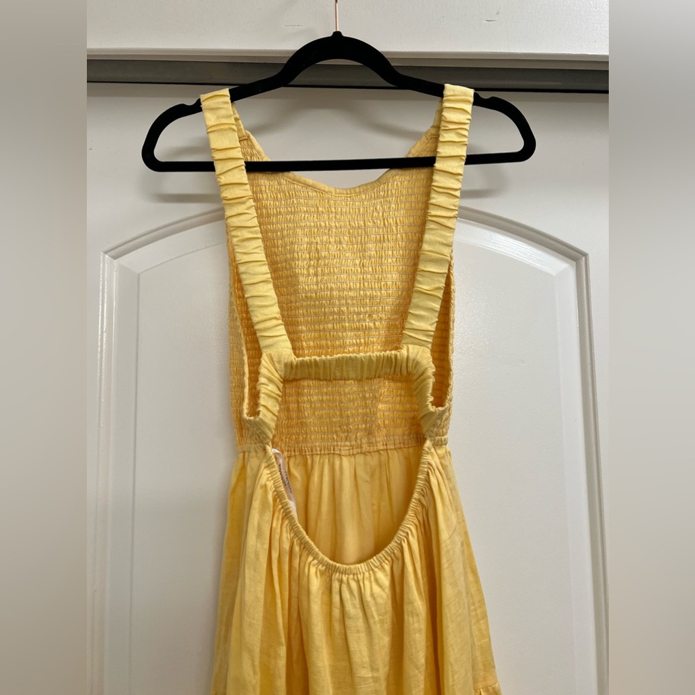 NWT Lusana Jorden Open Back Yellow Midi Dress - Picture 6 of 11
